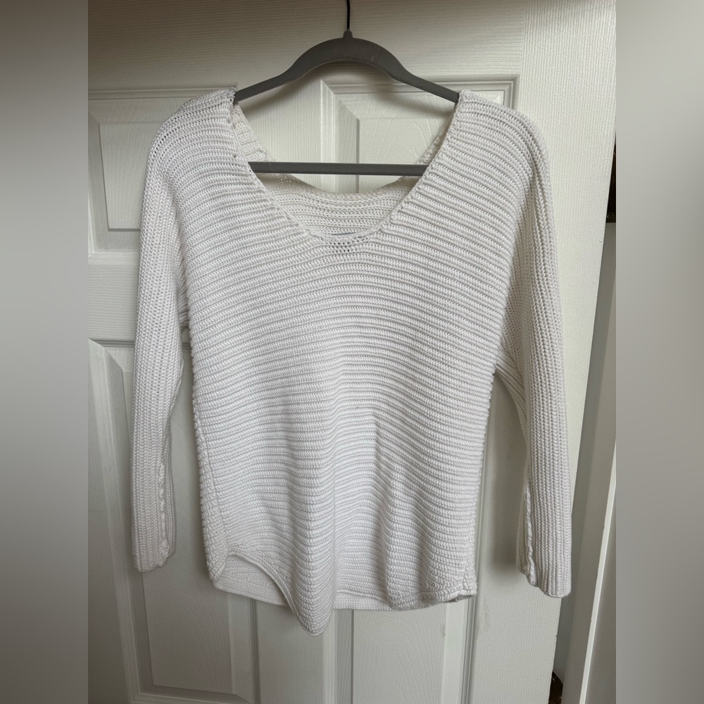Vince White Sweater with Ribbed Knit - Picture 3 of 3